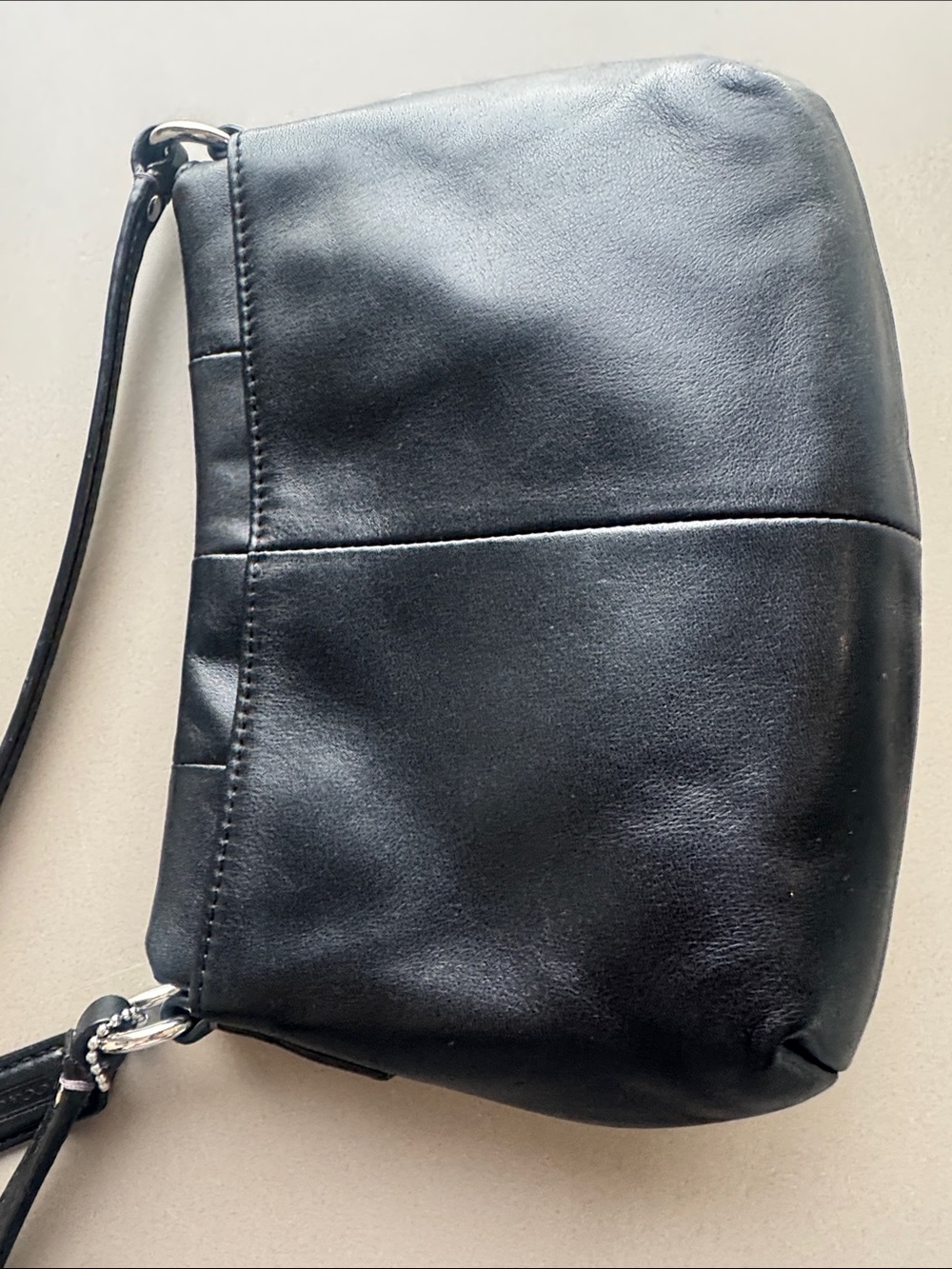 Vintage Coach Black Leather Mini Shoulder Crossbody Bag Y2K - Picture 5 of 11